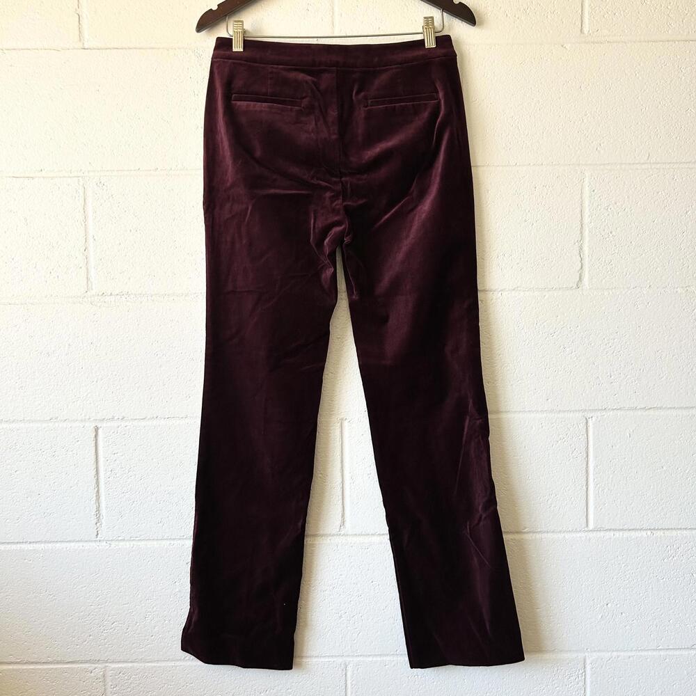 Lauren Ralph Lauren Burgundy Velvet Straight-Leg Trousers - Picture 3 of 4